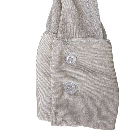 Beige botany women’s sheer long sleeve button down beige cream top size small - Picture 3 of 7